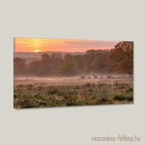 Hajnali Szarvasok – Prémium Vászonkép 40x23 cm
