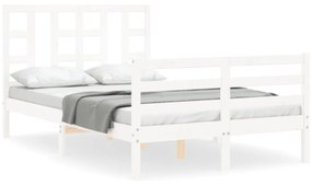 fehér tömör fa ágykeret fejtámlával 120 x 200 cm