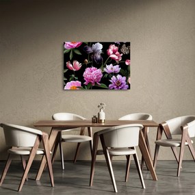 Üveg kép - Virágok illusztrációja (70x50 cm)