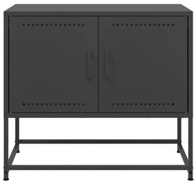 fekete acél TV-szekrény 68,5 x 39 x 60,5 cm