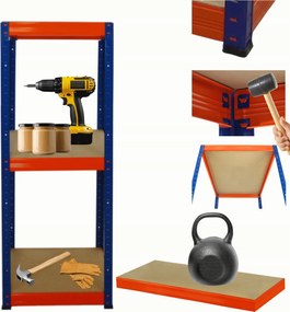 Helios fém tároló állvány 90x35x35cm 3Px175kg