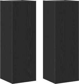 vidaXL Fali TV Szekrény 2 pcs Fekete tölgy 30,5 x 30 x 90 cm Faanyag