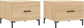 vidaXL 2 db sonoma tölgy szerelt fa dohányzóasztal 50 x 50 x 40 cm