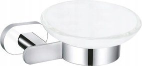 Rav Üveg szappantartó króm/fehér Fürdőszobai kiegészítő Yukon, Szín: króm/fehér