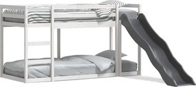 vidaXL fehér tömör fenyő emeletes ágy csúszdával és létrával 80x200 cm