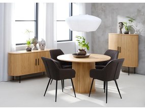 Kerek étkezőasztal tölgyfa dekorral ø 120 cm Nola – Unique Furniture
