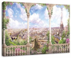 Erkélyről kilátás Párizsra, vászonkép, 70x50 cm méretben