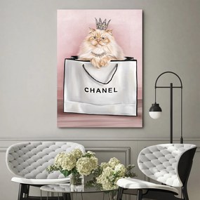 Gario Vászonkép Macska a Chanel táskában Méret: 40 x 60 cm