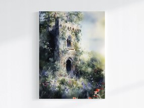 Poszter Rejtélyes Kastély Torony Romok Kert Virágok 60x80