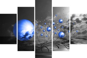 Világoskék gömbök képe (150x105 cm)