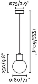 FARO 74427C-01 - Kültéri csillár zsinóron MOON 1xE27/15W/230V IP44