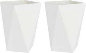 vidaXL Növénytartó 2 pcs Fehér 50 x 50 x 75 cm Acél
