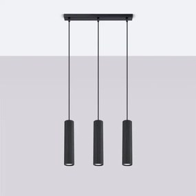 Sollux SL.1575 - Csillár zsinóron KARBON 3xGU10/10W/230V fekete