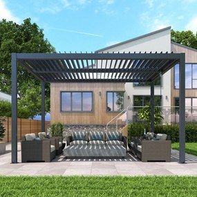 LUXE pergola 3x3m antracit LED világítással