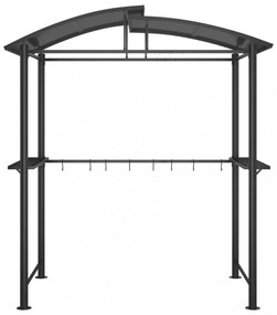 antracit acél grillező pavilon oldalsó polcokkal 210x114x230 cm