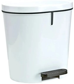 Denox Pedálos szemetes 8 l, ovális, fehér, 8 l