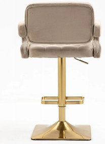 HR8403KW Latte modern velúr szék arany lábbal