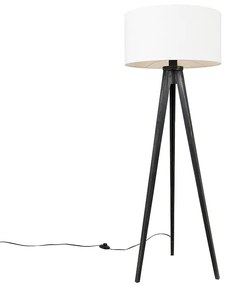 Állólámpa állvány fekete árnyékolóval fehér 50 cm - Tripod Classic
