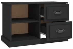 fekete szerelt fa TV-szekrény 73 x 35,5 x 47,5 cm
