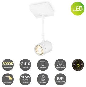 LED Dimmelhető spotlámpa MANU 1xGU10/5,8W/230V fehér