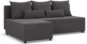 Nobu sarokkanapé, kordbársony, univerzális oldal, szürke