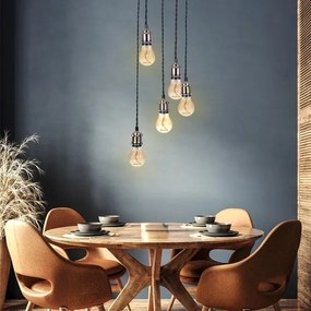 Tápkábel 5xE27/60W/230V bronz