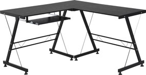 HOMCOM Számítógép Íróasztal Otthoni Irodához - 2 Típusú L-alakú Sarokasztal 130x130x73,5 cm Egyenes Íróasztal Acél Váz | Aosom