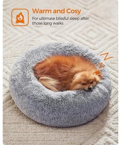 FEANDREA kutyaágy, kerek macskaágy, M-es méretű, szürke