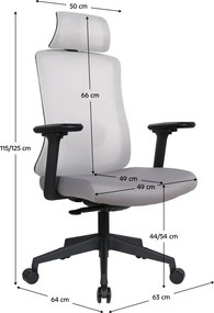 Irodai szék, szürke/fekete, teherbírás 150 kg, ROSANO