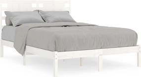 vidaXL Small Double fehér tömör fa ágykeret 120 x 190 cm