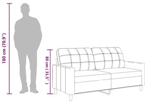 2 személyes krémszínű műbőr kanapé 140 cm