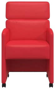 Kerekes Étkező Székek 2 pcs Piros 58 x 65 x 98 cm Műbőr