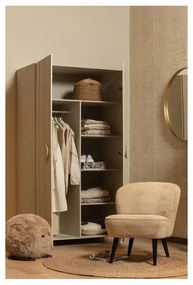 Krémszínű borovi fenyő ruhásszekrény 110x200 cm Noah – WOOOD