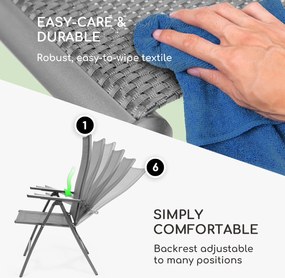 Blumfeldt London Lite, 2 db összecsukható szék, 56,5 x 107 x 68 cm, ComfortMesh, alumínium