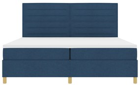 Box Spring Ágy Matrac Kék 200x200 cm Szövet