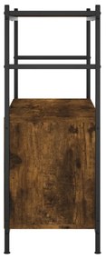 füstös tölgy szerelt fa és vas könyvespolc 80 x 30 x 78,5 cm