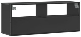 fekete szerelt fa és fém TV-szekrény 100x31x39,5 cm