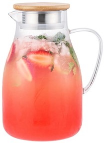 4Home Hot&Cool üveg kancsó Bamboo fedéllel, 1,7 l