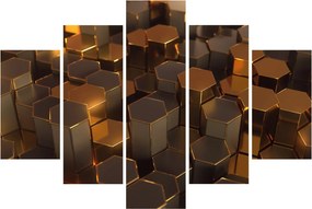 Kép - bronz hatszögek (150x105 cm)