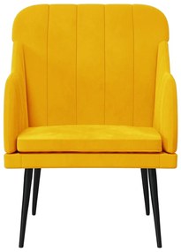 Sárga bársonyfotel 63 x 76 x 80 cm
