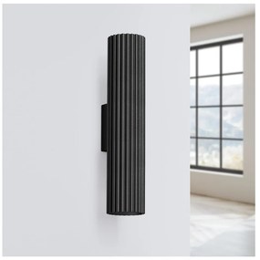 Fekete fali lámpa Gleam – Sollux