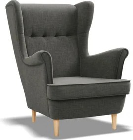 Uszak Mini fotel, fonott, fekete