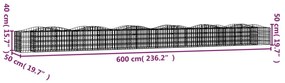 íves horganyzott vas gabion magaságyás 600x50x50 cm