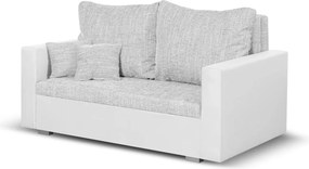 LEO Kétszemélyes kinyitható kanapé Ezüst/fehér