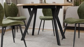 Mazzoni Ovális bővíthető ALMO asztal Artisan Tölgy / fekete lábakkal