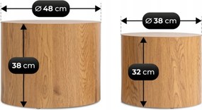 Dohányzóasztal szett natúr tölgy színben LEILA