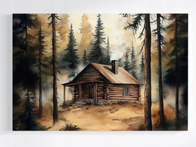 Vászonkép Canvas Tájkép Erdő Házikó Nyugalom 120x80