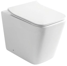 Eros QUADRO padlón álló WC - WC ülőkével komplett - perem nélküli öblítés - alsó / hátsó kifolyású