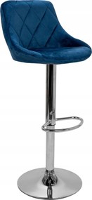 Hoker Bárszék Forgó Szék Állítható Kék Velúr