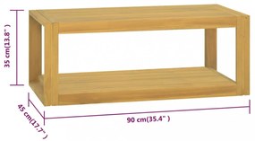 tömör tíkfa falra szerelhető fürdőszobaszekrény 90 x 45 x 35 cm